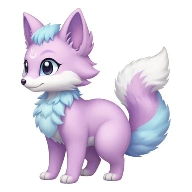Kawaii bright fantasy ethereal anthro fursona Fakemon with tufted tail  sticker