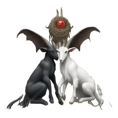 Baphomet and the lovers card sticker