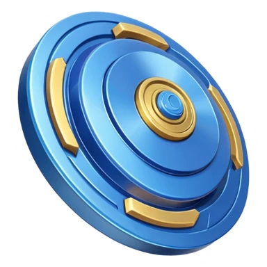 A blue Beyblade with 3 pointed blades like Victory Valtryek sticker