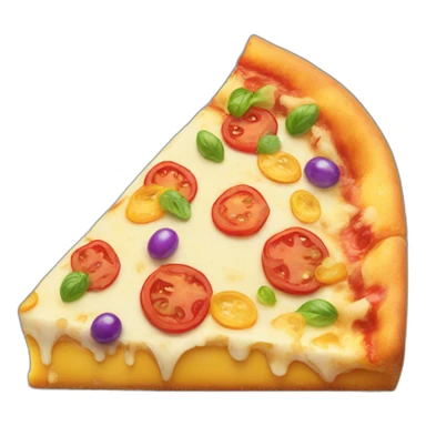 rainbow cheese pizza slice sticker
