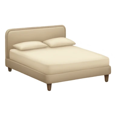Beige bed with pillows  sticker