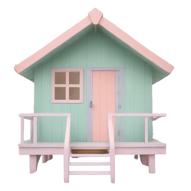 Pastel aesthetic beach hut sticker