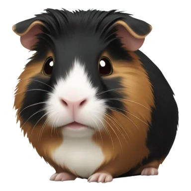 Black guinea pig with tan sticker