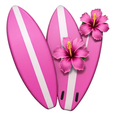 pink surf board with hibiscus  sticker