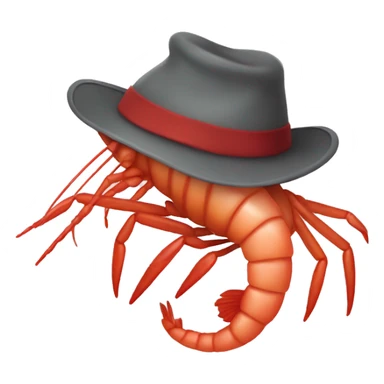 a shrimp in a hat sticker