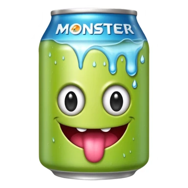 Crea un emoji de una lata de monster blanca de la bebida energética  sticker