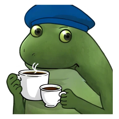 Sipping coffee sticker