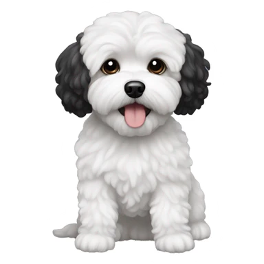 A Maltipoo dog black sticker