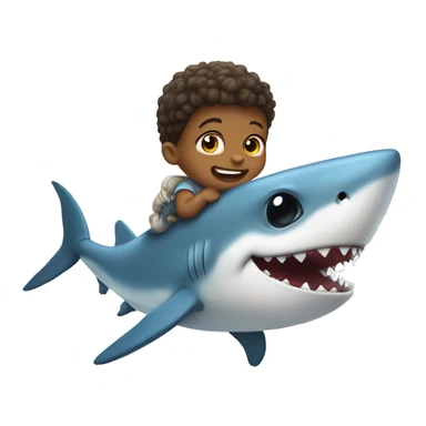 Cute baby riding a shark sticker