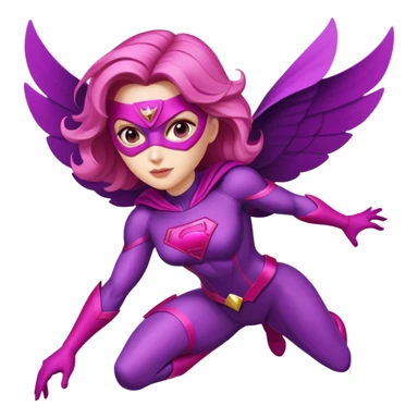 pink violet woman superhero flying sticker