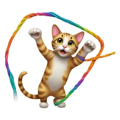 Cat with string sticker