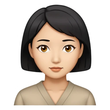 Asian woman model with short black hair sticker