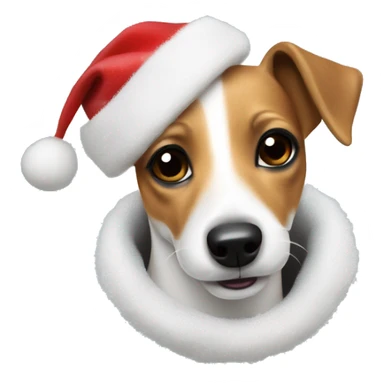 Jack Russell dog wearing a Christmas coat ￼ sticker