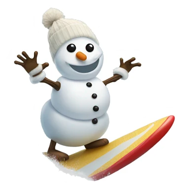snowman surfing sticker