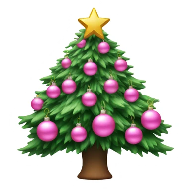 Christmas tree with pink ornaments  sticker