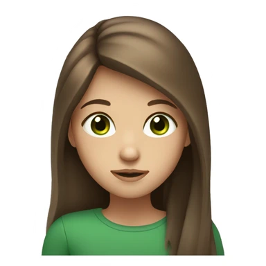 girl with long brown hair and green eyes sticker