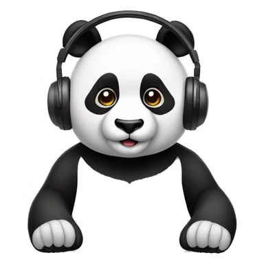 Panda wearing headsets  sticker