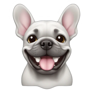 Dark Grey French bulldog smiling face sticker