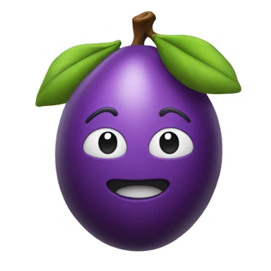 3D plum sticker