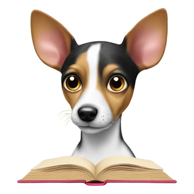 Rat terrier studying  sticker