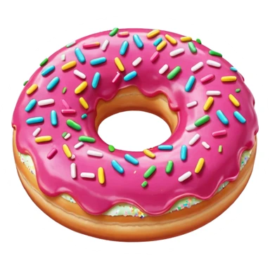 Donut, rose avec des vermicelles sticker