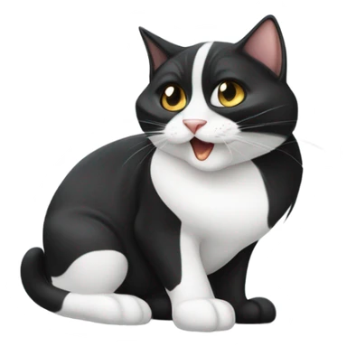 Tuxedo cat growling sticker