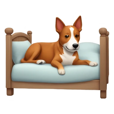 Red cattle dog in bed sticker