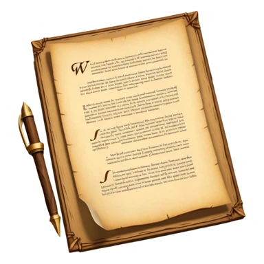 A will and testament document with a quill pen sticker