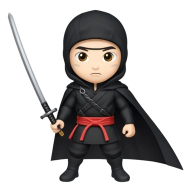 Emoji de ninja capa blanca y la espada  sticker