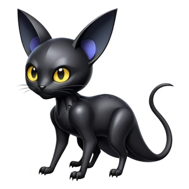 Futuristic black bat-cat-Fakémon-hybrid-creature (full body) sticker