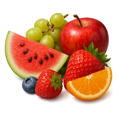 porzione di frutta fresca, iperrealistico 4k sticker