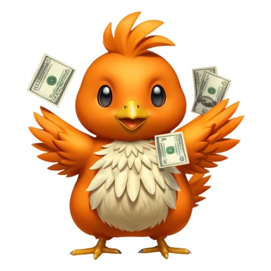 Torchic throwing up cash sticker