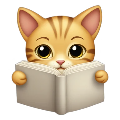 cute baby cat reading a book sticker