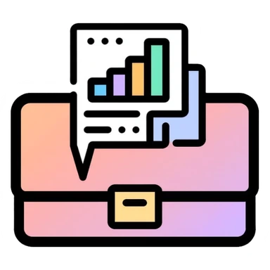 Manager icon with briefcase and organizational chart sticker