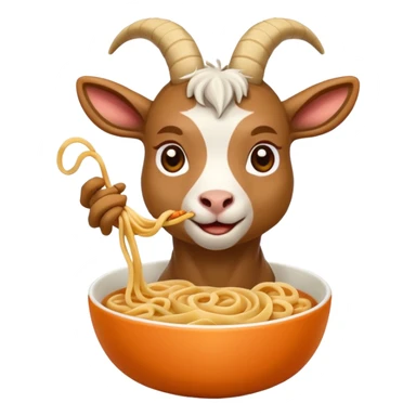 goat eating noodle sticker