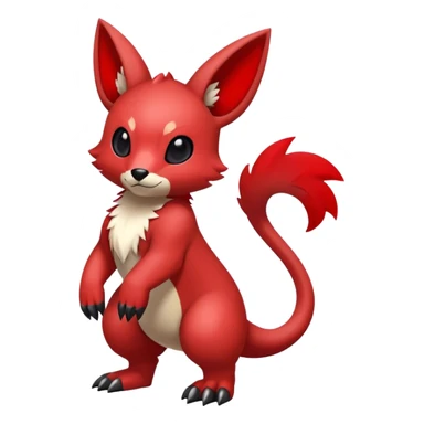 Cute cool black red animal hybrid Fakemon full body sticker