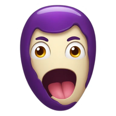 Aubergine mouth wide open sticker