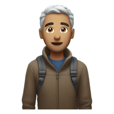 man inhaling snow sticker