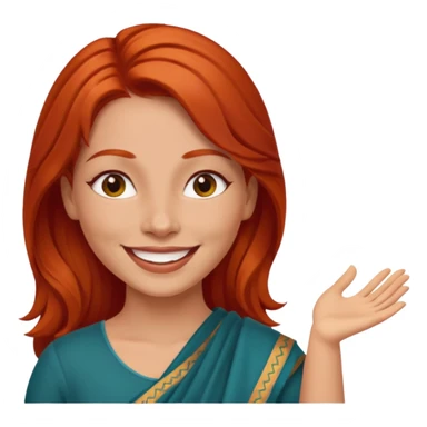 Red head woman praising Indian woman sticker