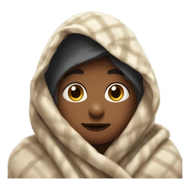 🥺 with blanket around head sticker