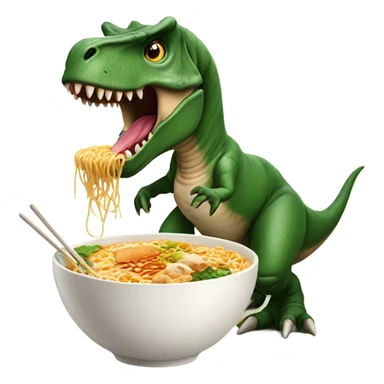 T rex with a Ramen bowl  sticker
