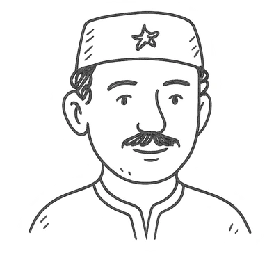 Tatar man with traditional hat sticker