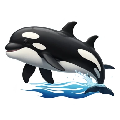 Make an orca swimming powerfully sticker