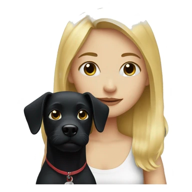 Blonde girl with black dog sticker