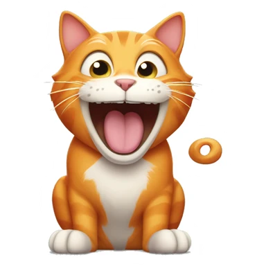 orange cat laughing out loud with tear and open mouth  sticker