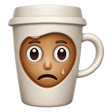 Sad coffee cup  sticker