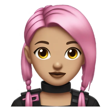 cyberpunk girl, pink twintails, black collar, black crop top sticker