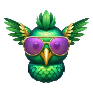 green hummingbird with sunglasses sticker