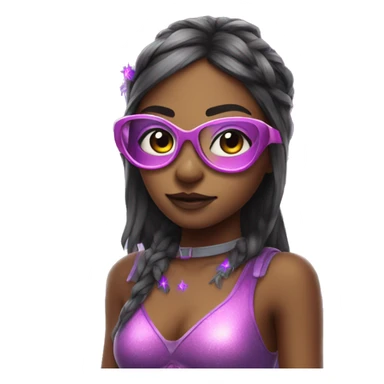 Girl with rave glasses in a fairy costume sticker