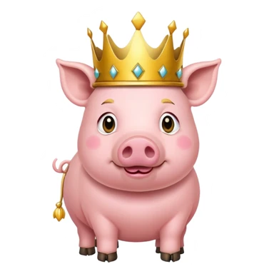 Pig with king crown sticker